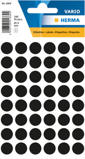Etiket HERMA 1869 rond 12mm zwart 240stuks - afbeelding 5