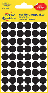 Etiket AZ 3140 rond 12mm zwart 270stuks - afbeelding 5