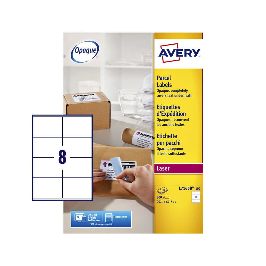 Etiket Avery L7165B 99.1x67.7mm blockout 800stuks