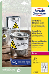Etiket Avery L4778-20 45.7x21.2mm wit 960stuks - afbeelding 4