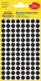 Etiket AZ 3009 rond 8mm zwart 416stuks - afbeelding 5