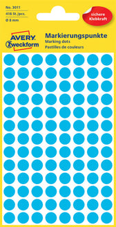 Etiket AZ 3011 rond 8mm blauw 416stuks - afbeelding 5