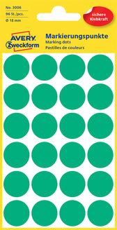 Etiket AZ 3006 rond 18mm groen 96stuks