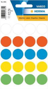 Etiket HERMA 1881 rond 19mm assorti 100stuks - afbeelding 5