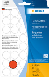 Etiket HERMA 2252 rond 19mm rood 1280stuks - afbeelding 6