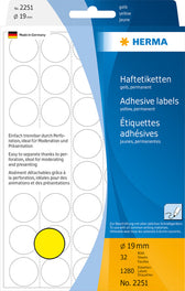 Etiket HERMA 2251 rond 19mm geel 1280stuks - afbeelding 6