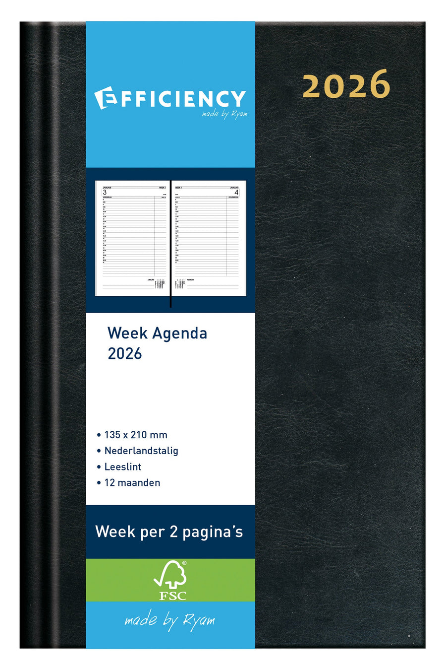 Agenda 2026 Ryam Efficiency Baladek 7d/2p zwart