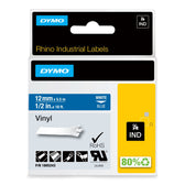 Labeltape Dymo Rhino industrieel vinyl 12mm blauw