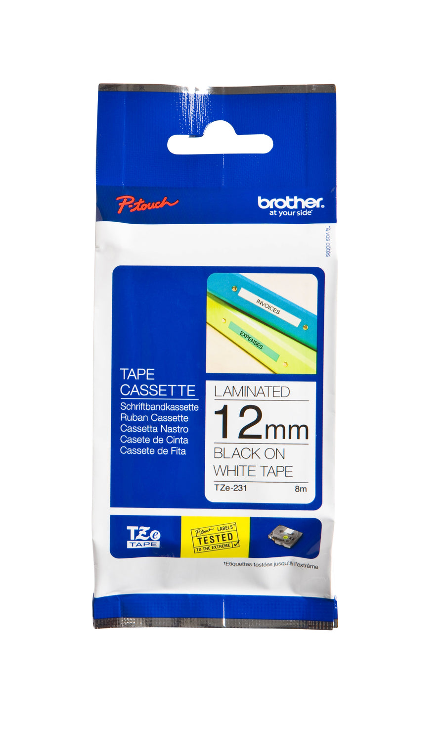 Labeltape Brother Ptouch TZe231 12mm wit