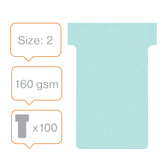 T-kaart Nobo nr.2 48mm blauw 100 stuks - afbeelding 3