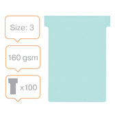 T-kaart Nobo nr.3 80mm blauw 100 stuks - afbeelding 3