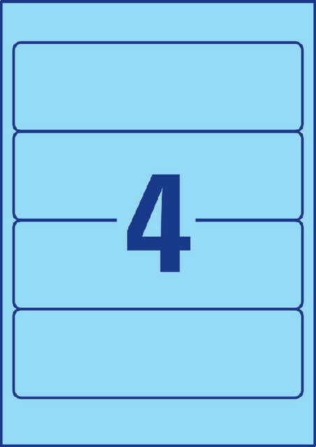 Rugetiket Avery breed 61x192mm zelfklevend blauw