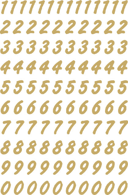 Etiket HERMA 4151 8mm getallen 0-9 goud op transp