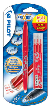 Rollerpen PILOT friXion BL-FR7 M + 3 vull rood