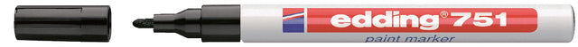Paintmarker edding 751 oliebasis 1-2mm zwart
