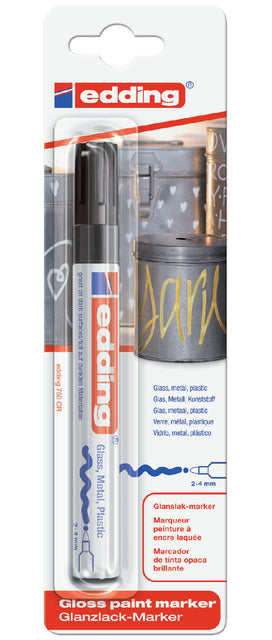 Paintmarker edding 750 oliebasis 2-4mm zwart bls