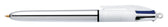 Balpen Bic 4kleuren shine M zilver