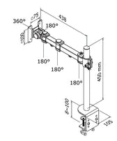Monitorarm Neomounts D960 10 30 inch klem zwart