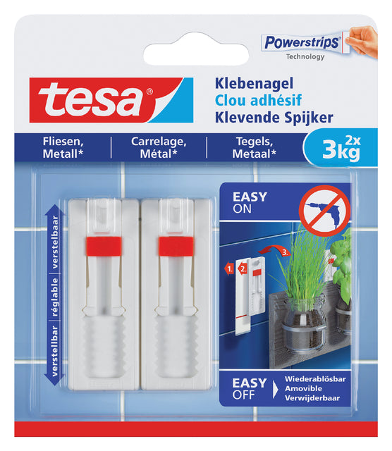 Klevende spijker tesa tegels metaal 3kg verstelb