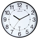 Wandklok Unilux Wave radio dia 30cm zwart/wit