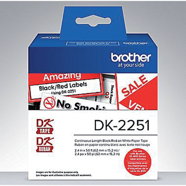 Etiket Brother DK22251 doorlopend 62mm 15m wit