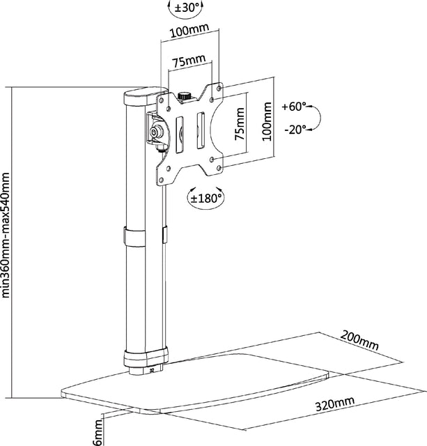 Monitorstandaard Neomounts D890 10 32 inch voet zw