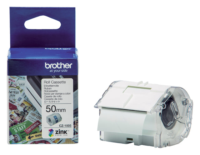 Etiket Brother CZ1005 multifunctioneel 50mm 5m wit