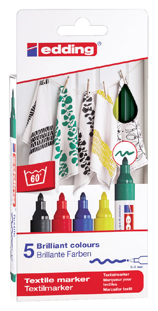 Textielmarker edding 4500 rond 2-3mm basis ass 5st