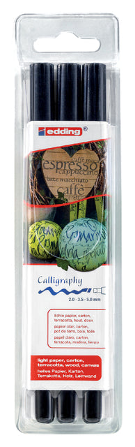 Kalligrafiepen edding 1255 2.0-3.5-5.0mm zwart