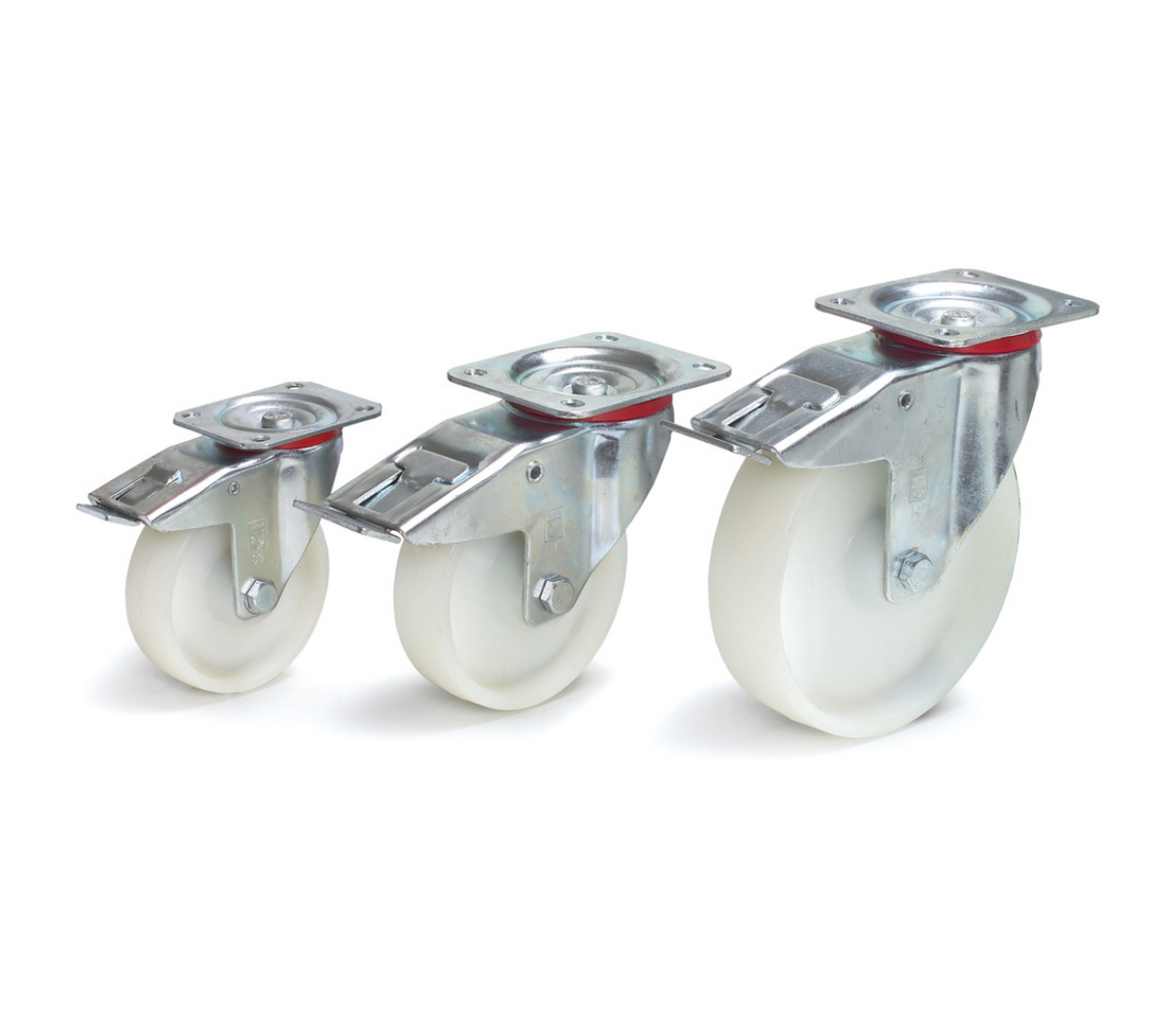 Zwenkwiel met rem 200 x 50 mm - Polyamide wiel