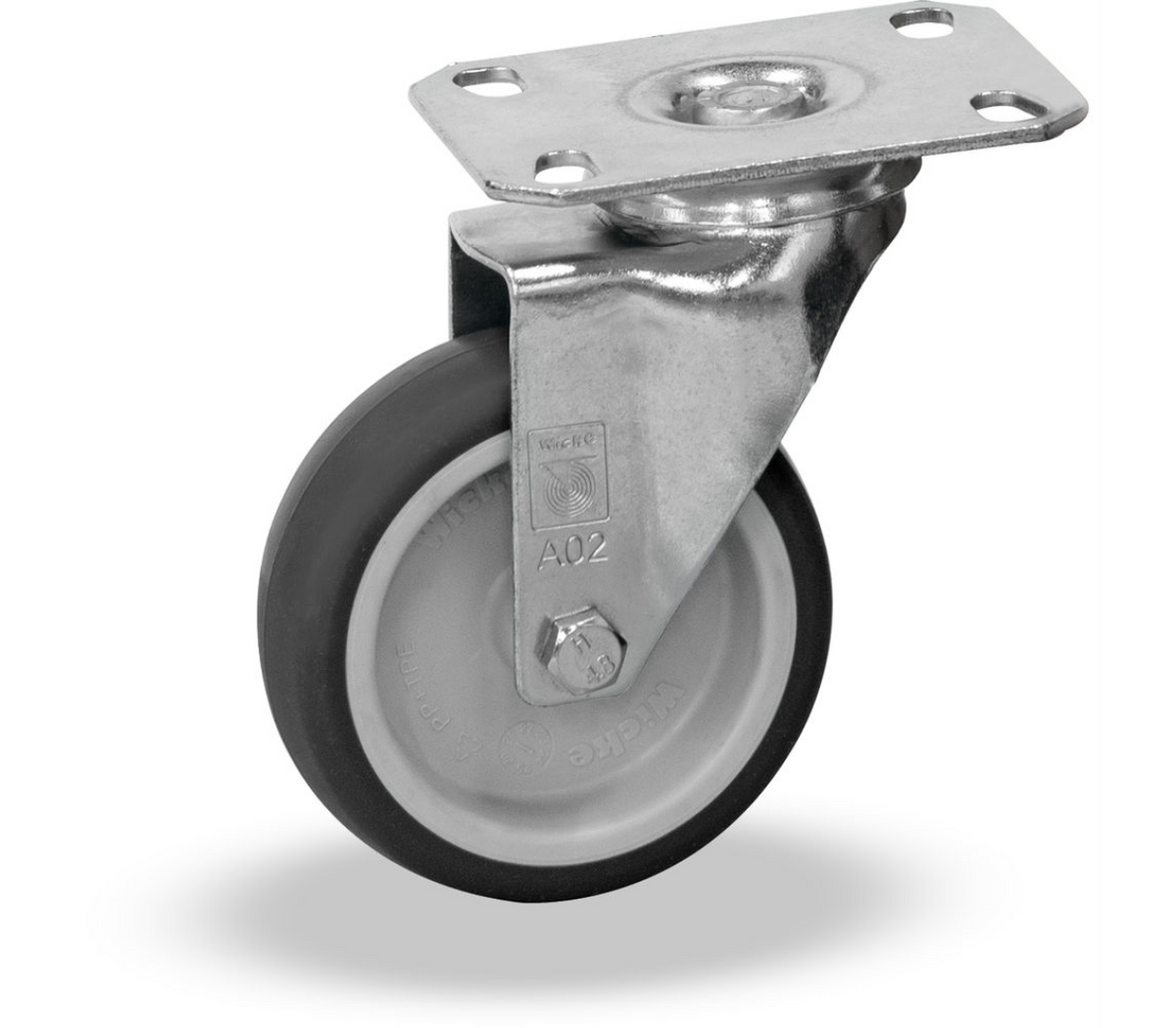 Zwenkwiel 125 x 32 mm - met TPE-wielen