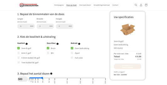 Vind Binnen Seconden de Goedkoopste Dozenprijs met Ons Doos op Maat Systeem - Packaging Discounter B.V.