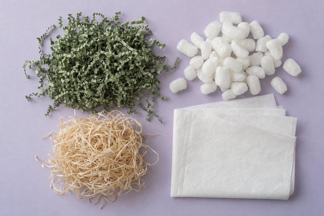 Crinkle cut papier en opvulchips als vulling