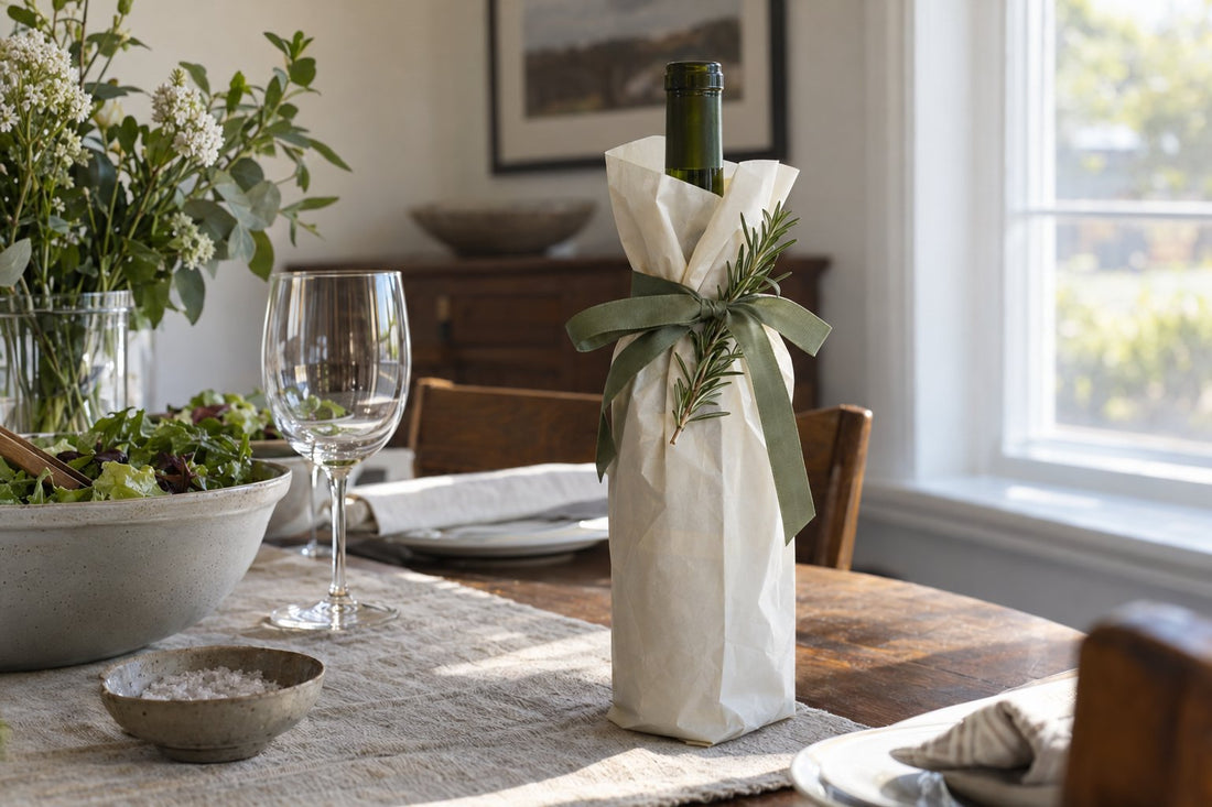 Fles inpakken als cadeau