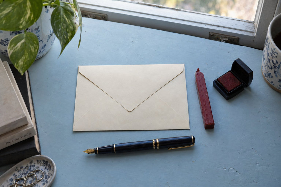 Postzegels op een envelop