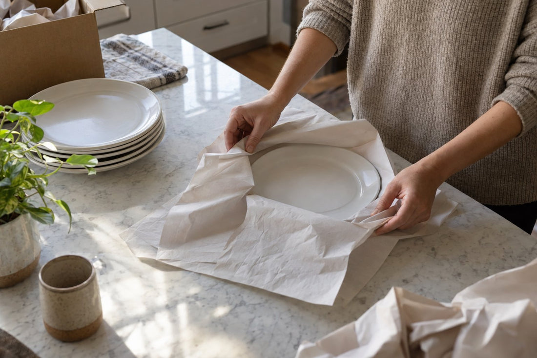 Inpakpapier voor een verhuizing
