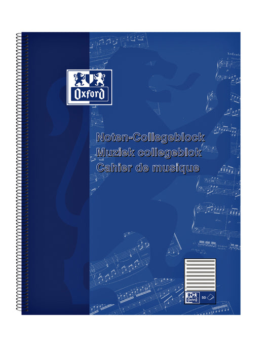 Collegeblk Oxf A4+ muziek 4gaats 100pag 80gr blauw