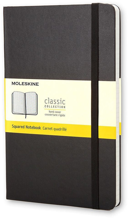 Notitieboek Moleskine large 130x210 ruit 5x5 hc zw