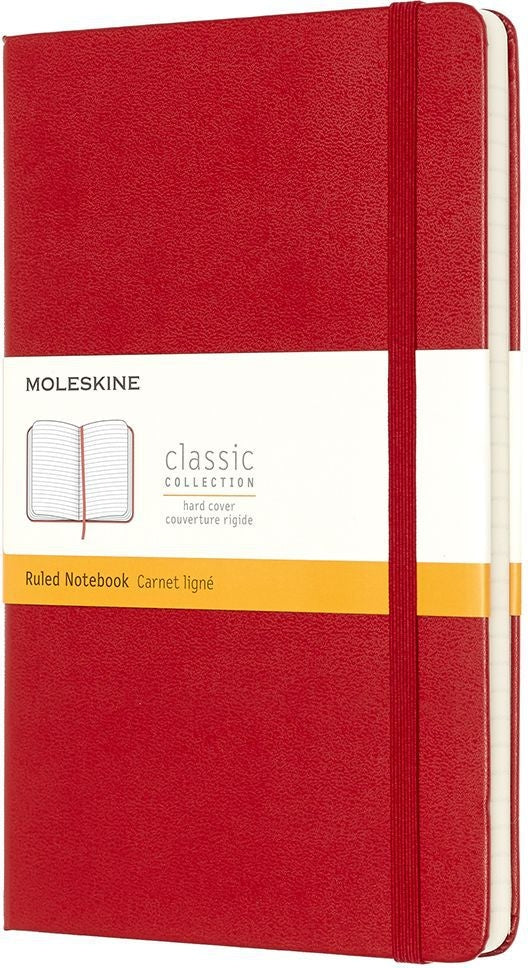 Notitieboek Moleskine large 130x210mm lijn hc rood