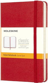 Notitieboek Moleskine pocket 90x140mm lijn hc rd
