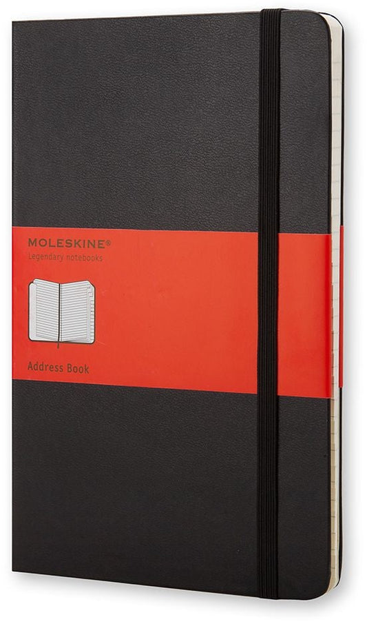 Adresboek Moleskine L 130x210mm hc lijn zwart