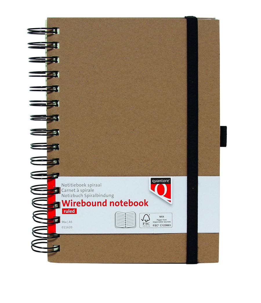 Notitieboek Quantore A5 sp lijn 192blz 80gr kraft