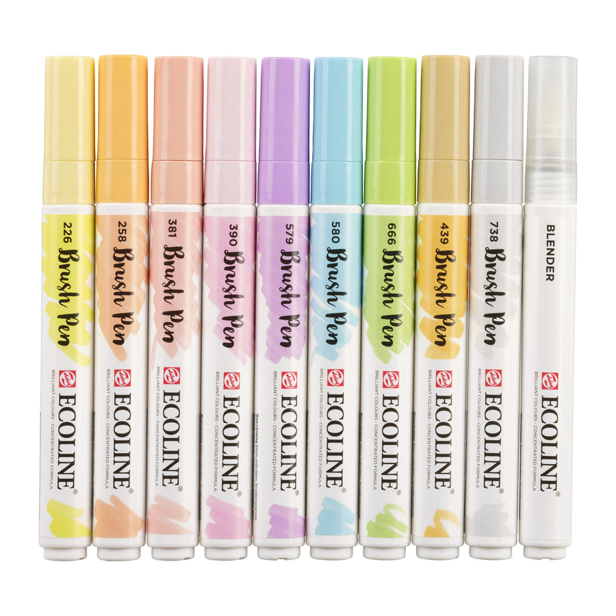 Brushpen Talens Ecoline set 10 stuks pastel