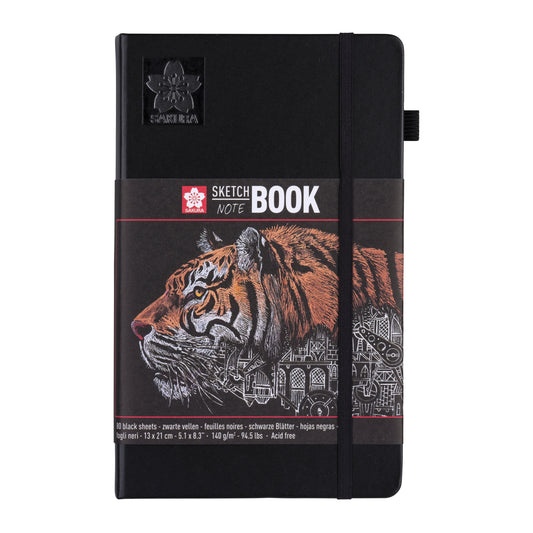 Schetsboek Sakura 80 zwarte vellen 130x210mm zwart
