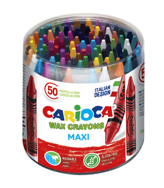 Waskrijt Carioca Maxi pot 50 stuks assorti