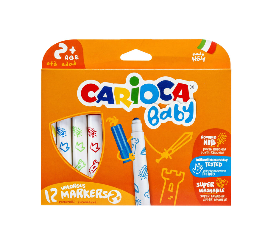 Viltstiften Carioca Baby set 12 kleuren
