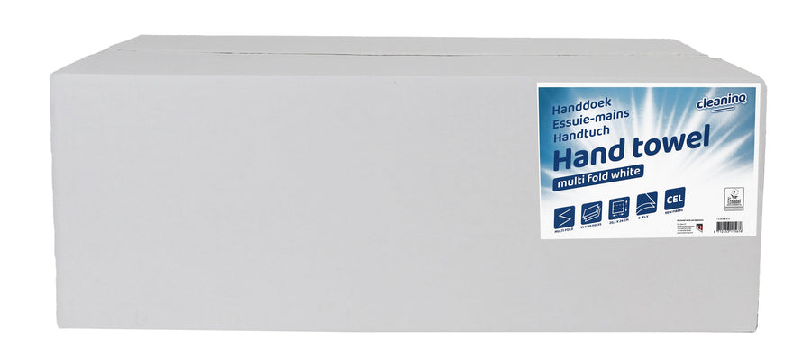 Handdoek Cleaninq I-vouw 2-laags wit