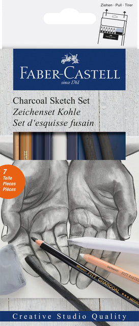 Houtskool Faber-Castell 7-delig