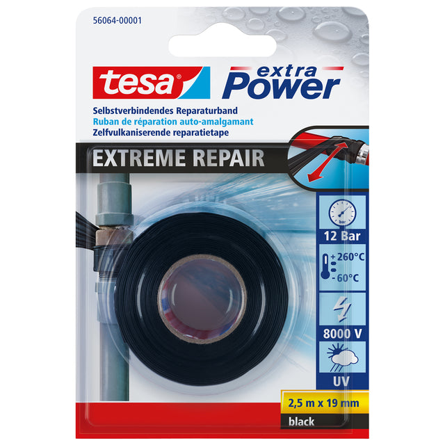 Reparatietape tesa Extreme Repair 2.5mx19mm zwart