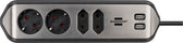 Stekkerdoos Brennenstuhl Estilo 4vdig USB 2m zwart